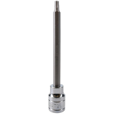 B&Q -  T25 3/8" Drive Extra Long 110mm Tamperproof Tamper Torx Star Security Bit Socket
