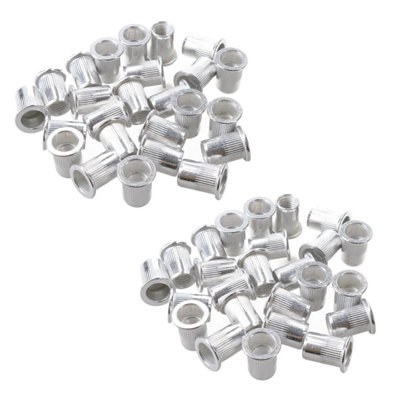 AB Tools M8 8mm Alu Nut Serts Riveting Nuts Rivet Threaded Inserts Blindnut Rivnut 50Pc from B&Q