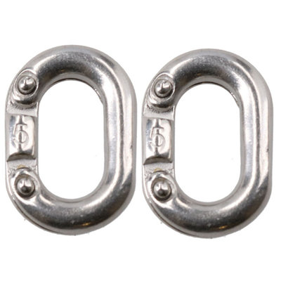 AB Tools 2 Pack Chain Connecting Link 5mm Marine Grade Stainless Steel Split Shackle from B&Q