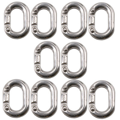 AB Tools 10 Pack Chain Connecting Link 5mm Marine Grade Stainless Steel Split Shackle from B&Q