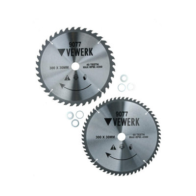AB Tools 300mm X 30mm Tct Tungsten Carbide Tipped Circular Saw Blades 40 + 60 Teeth from B&Q