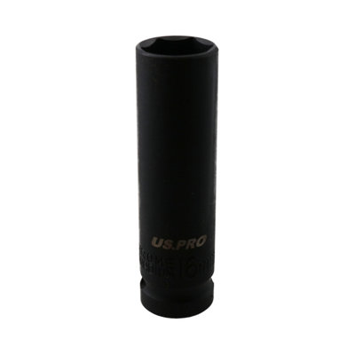AB Tools 16mm 1/2In Drive Double Deep Metric Impacted Impact Socket Single Hex 6 Sided from B&Q