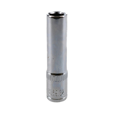 AB Tools 9/32" Deep Sae Socket 1/4" Drive 48mm Length 6 Point Chrome Vanadium Steel from B&Q