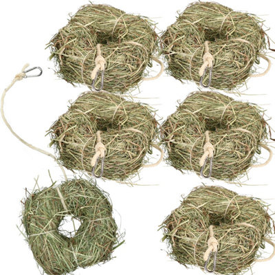 AB Tools 6Pk Small Animal Boredom Breaker Treat Rabbit Guinea Natural Alfalfa Hay Ring from B&Q