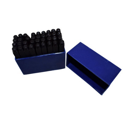 AB Tools 4mm Letter And Number Stamp Set Metal Wood Marking Punch Stamps 36Pc from B&Q