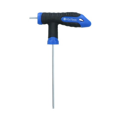 AB Tools H2 T-Handle 2mm Hex Screwdriver Allen Key 75mm Tool Chrome Vanadium Steel from B&Q