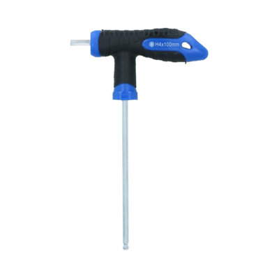 AB Tools H4 T-Handle 4mm Hex Screwdriver Allen Key 100mm Tool Chrome Vanadium Steel from B&Q