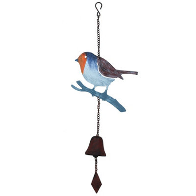 B&Q -  Robin Wind Chime Bird Bell Hanging Garden Yard Ornament Decoration Metal