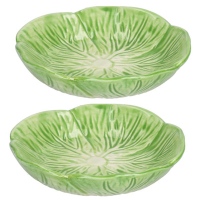 AB Tools 2 Small Animals Lettuce Green Leaf Feeding Bowls Treat Pots 12Cm/150Ml from B&Q