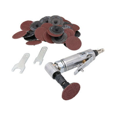 AB Tools Air Angle Die Grinder Tool 20,000 Rpm With 41Pc Quick Change Sanding Kit from B&Q