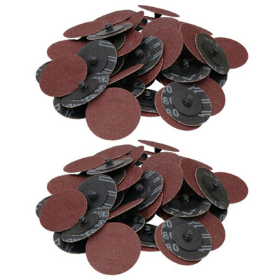 AB Tools 80 Grit 50mm Coarse Quick Change Sanding Discs Rust Removal Deburring 100Pc from B&Q