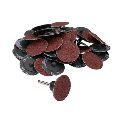 Ab Tools 50Mm Quick Change Rubber Backing Pad Adapter + 50Pc 40 Grit Sanding Pads