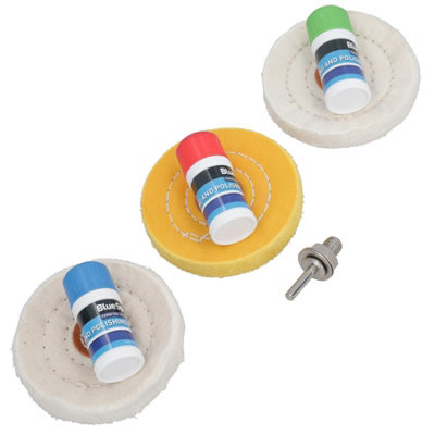 AB Tools Metal Cleaning And Polishing Kit For Drills 4In 100mm Mops And Compound 7Pc Kit from B&Q