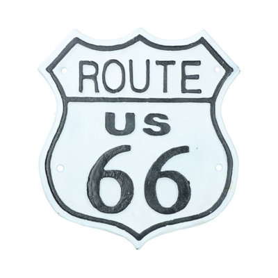 AB Tools Route 66 Cast Iron Metal Sign Plaque Door Wall House Usa America Highway from B&Q