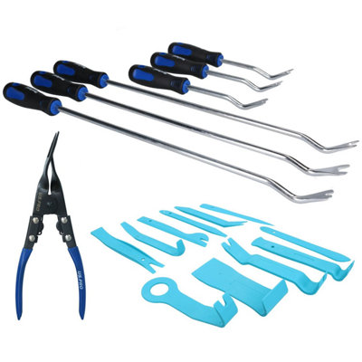AB Tools Plastic + Steel Trim Car Door Panel Upholstery Removal + Pliers For Clips Rivets from B&Q