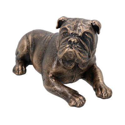 AB Tools Lying Pit Bull Terrier Dog Cast Iron Statue Figure Trophy Ornament Sculpture Staffy from B&Q