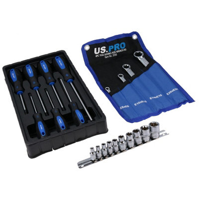 AB Tools Torx Star Male Female Screwdrivers E Spanners + E Sockets T10T30 E4E24 from B&Q