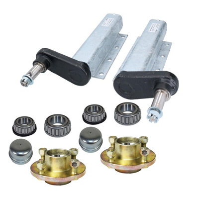 AB Tools 750Kg Galvanised Trailer Suspension Units & 100mm Pcd Hubs (Pair) Bearings from B&Q
