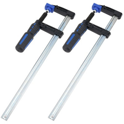 AB Tools Sliding F Clamp Bar Profile Clamp Holder Fastener Fastening 300mm X 50mm 2Pc from B&Q
