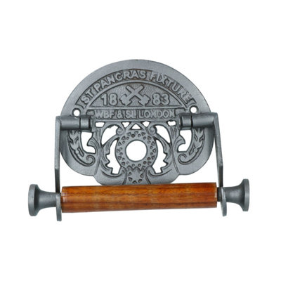B&Q -  St Pancreas Toilet Roll Paper Holder Antique Style Metal Loo London Train Wc