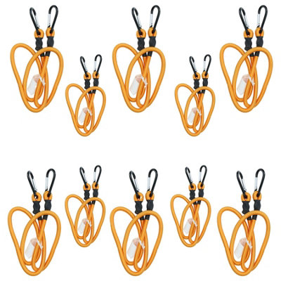AB Tools 48" Bungee Rope With Carabiner Clips Cords Elastic Tie Down Fasteners 10Pc from B&Q