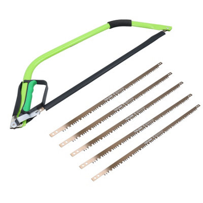 AB Tools 24In Heavy Duty Bow Saw Wood Logs Trees Branches Finger Guard  6 Blades from B&Q