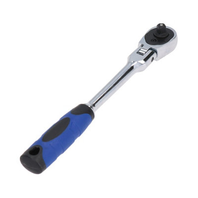 AB Tools 1/4" Drive Flexible Ratchet Socket Driver Flexi Head 72 Teeth Quick Release from B&Q