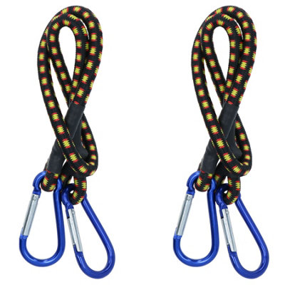 AB Tools 24 Inch Bungee Strap With Aluminium Carabiners Hook Tie Down Fastener Holder 2Pc