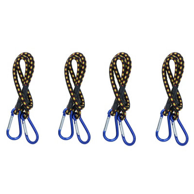 AB Tools 24 Inch Bungee Strap With Aluminium Carabiners Hook Tie Down Fastener Holder 4Pc