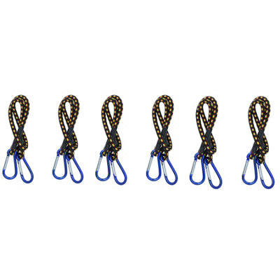 AB Tools 24 Inch Bungee Strap With Aluminium Carabiners Hook Tie Down Fastener Holder 6Pc