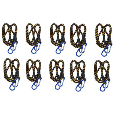 AB Tools 48 Inch Bungee Strap With Aluminium Carabiners Hook Tie Down Fastener Holder 10Pc