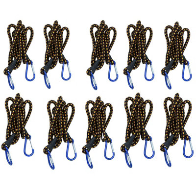 AB Tools 72 Inch Bungee Strap With Aluminium Carabiners Hook Tie Down Fastener Holder 10Pc
