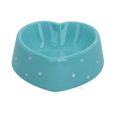 AB Tools Blue Heart Dog Small Animals Puppies Kittens Small Dog Bowl 15Cm/300Ml from B&Q