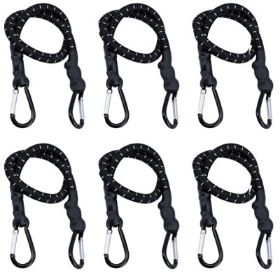 AB Tools 24In Bungee Strap With Metal Carabiners Hook Tie Down Fastener Holder 6Pc