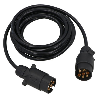AB Tools Trailer Light Electrics 3.5M Extension Cable Lead Male To Male 7 Pin Plugs from B&Q