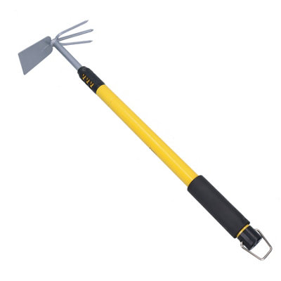 AB Tools Telescopic Extending Garden Cultivator Weeder 62 To 90Cm Double Head Hoe Fork