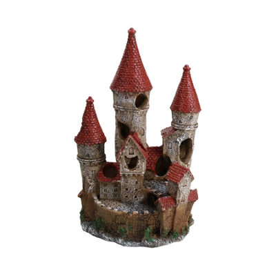 B&Q -  Aquatic Aquarium Decor Deco Led Castle Fish Tank Ornament 10X12X20Cm