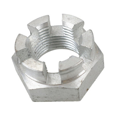 AB Tools M20 X 1.5 Slotted Castle Nut For Trailer Wheel Hubs Castellated Hub Bearing Nut from B&Q