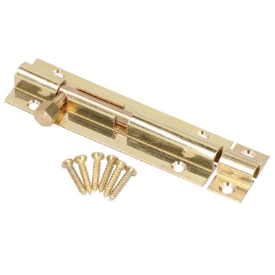 AB Tools 3" Brass Door Bolt Security Shed Bathroom Door Slide Dead Lock Catch Latch from B&Q