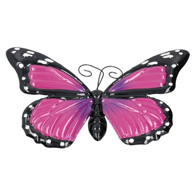 AB Tools Large 3D Purple Metal  Butterfly Garden/home Wall Art Ornament 8X24X36Cm from B&Q