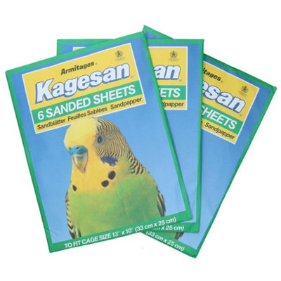 AB Tools 18 Sanded Sheets Sandpaper Cage Lining Budgies Caged Birds  25X33Cm from B&Q