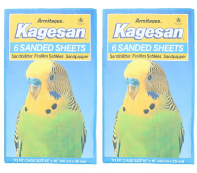 AB Tools 12 Sanded Sheets Sandpaper Cage Lining Budgies Caged Birds  25X40Cm from B&Q