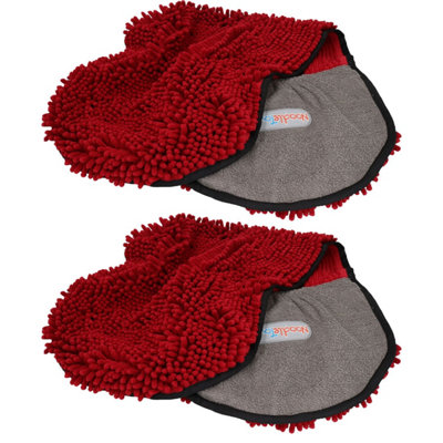 AB Tools 2Pk Super Absorbent Burgundy Microfiber Dog Cat Pet Noodle Towel Quick Drying from B&Q