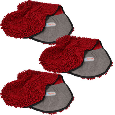AB Tools 3Pk Super Absorbent Burgundy Microfiber Dog Cat Pet Noodle Towel Quick Drying from B&Q