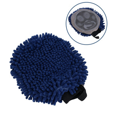 AB Tools Blue 2 In 1 Noodle Drying Grooming Mitt One Size Fits All Muddy Wet Dog Puppy from B&Q