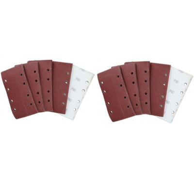 AB Tools Hook + Loop 1/3 Sheet Sanding Sander Sandpaper Pads 80 Grit 100 Pack