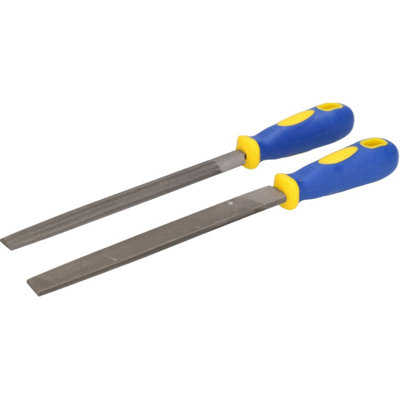 AB Tools 2Pc Metalworking Metal Engineering T12 Files Half Round + Flat 150mm Length from B&Q