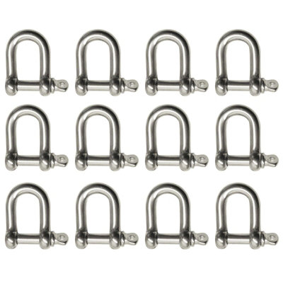 AB Tools 10 Pack 5mm Stainless Steel Dee Shackle Marine Grade 316 from B&Q