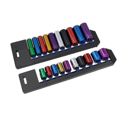 AB Tools Metric mm 1/2" Drive Shallow + Deep Colour Coded Sockets 13mm24mm 20Pc from B&Q