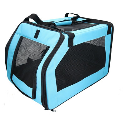 B&Q -  Blue Medium Dog Puppy Travel Car Seat Carrier 30.5X33X51Cm For Pets Upto 25Lbs